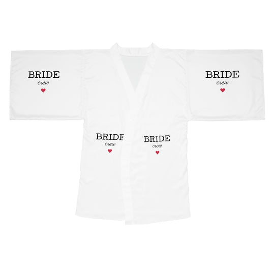 Bride Crew Kimono Robe — Bridesmaid Getting Ready Robe with Heart
