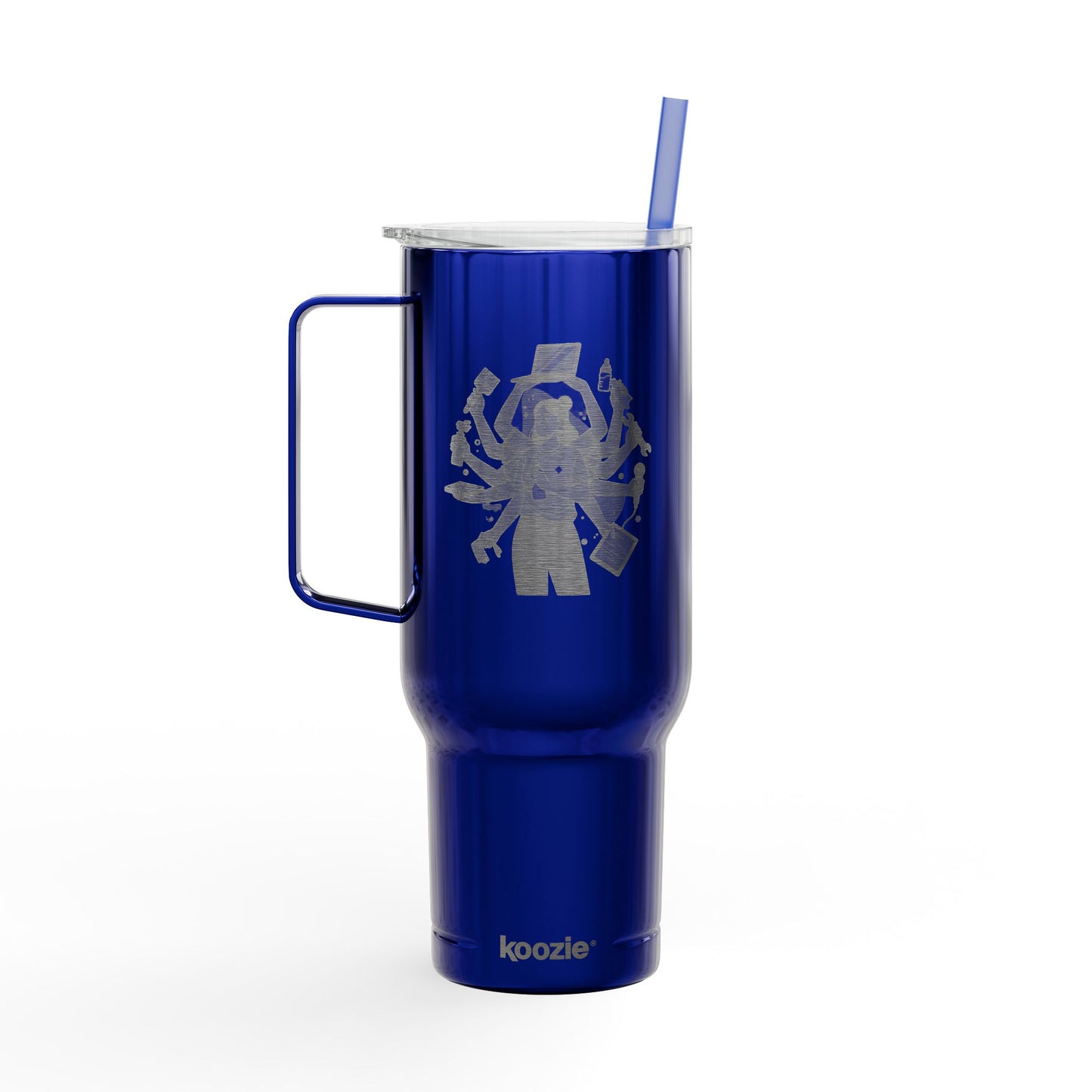 40oz Engraved Insulated Tumbler - Multi-Tasking Woman Design - Copo Térmico de 40oz Gravado – Design "Mulher Multitarefa"