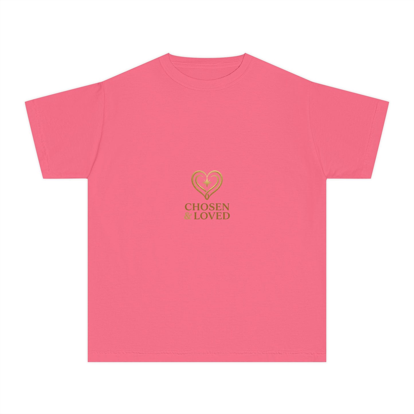 Youth Tee - "Chosen & Loved" Heart Design (Christian Inspirational)