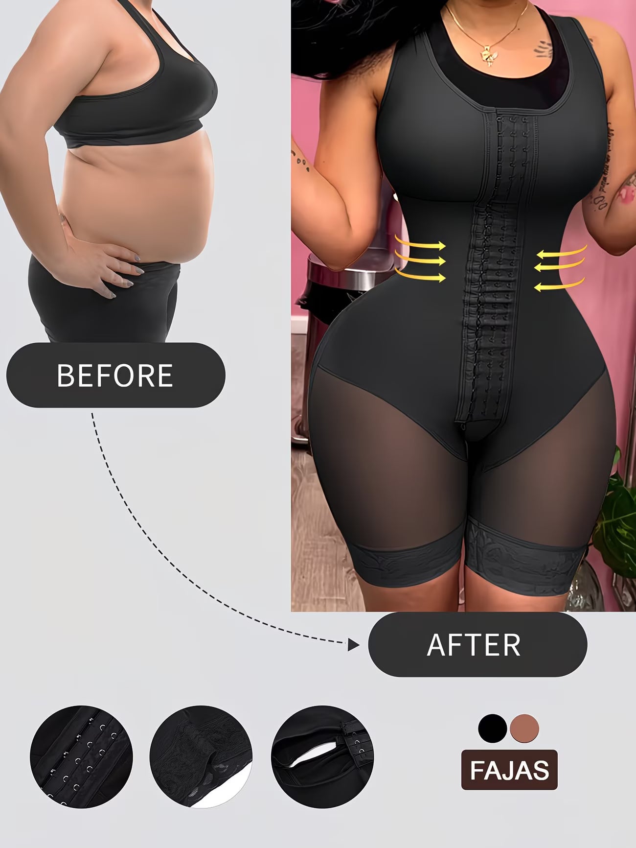CurvaLuxe™ Plus Size Colombian Faja | High Compression Full Body Tummy Control Shapewear