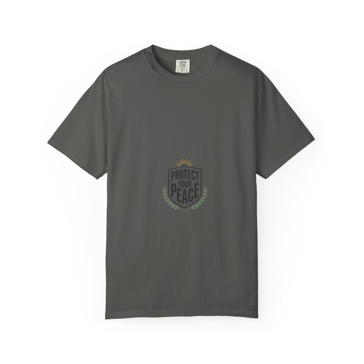 Protect Your Peace T-Shirt — Minimal Shield Graphic, Inspirational Casual Tee