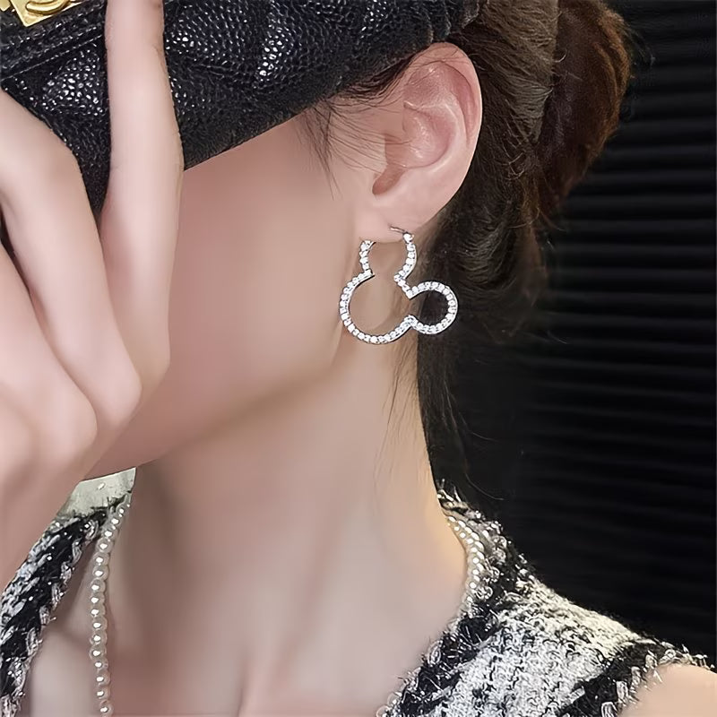 Sparkle Bunny™ Rhinestone Stud Earrings | Cartoon Hollow-Out Rabbit Earrings