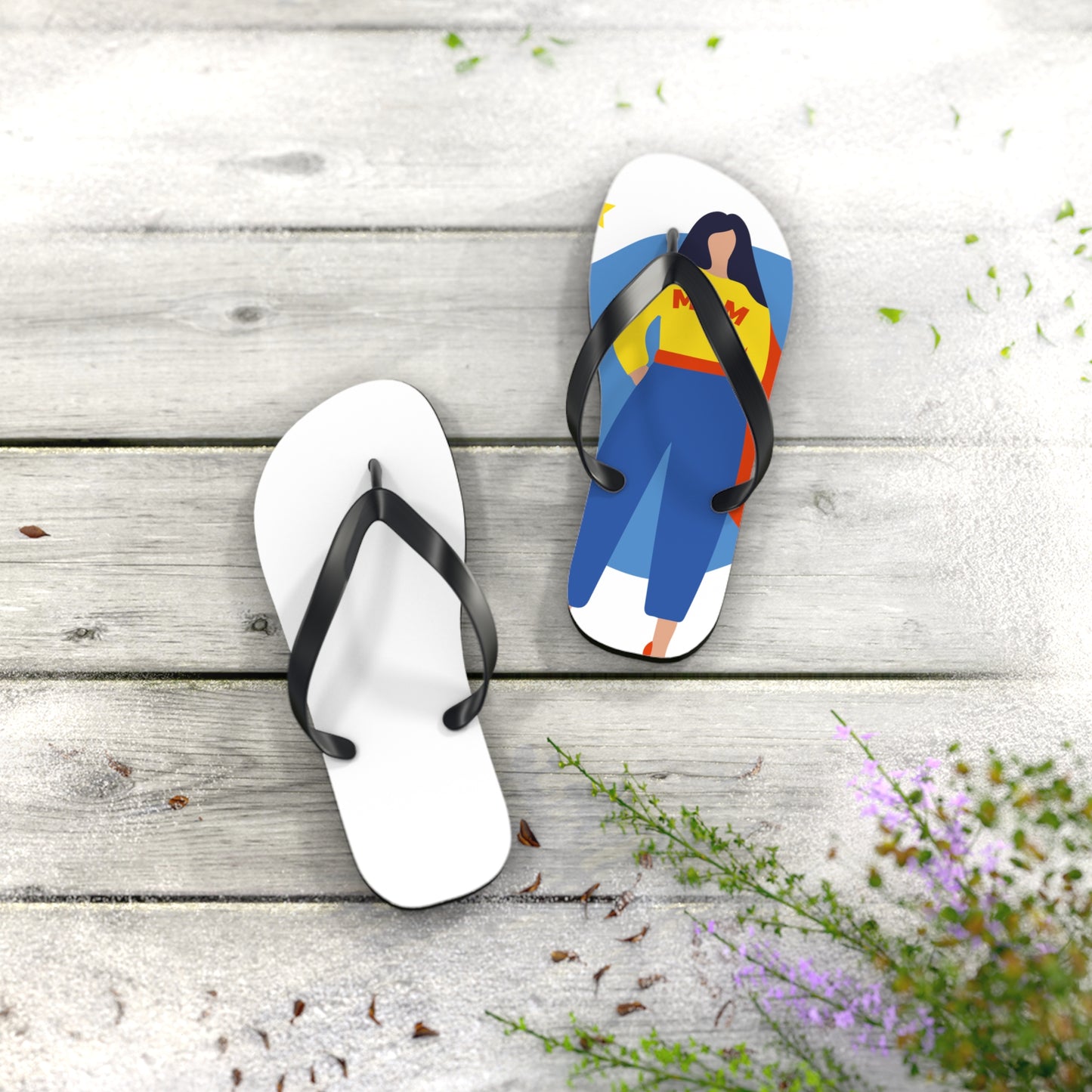 Supermom Graphic Flip Flops – Women’s Casual Summer Sandals