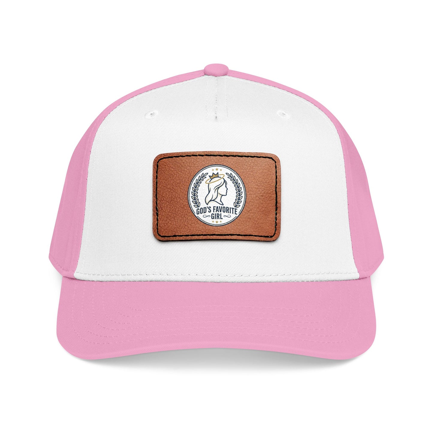 Leather Patch Baseball Cap — “God’s Favorite Girl” Vintage Logo