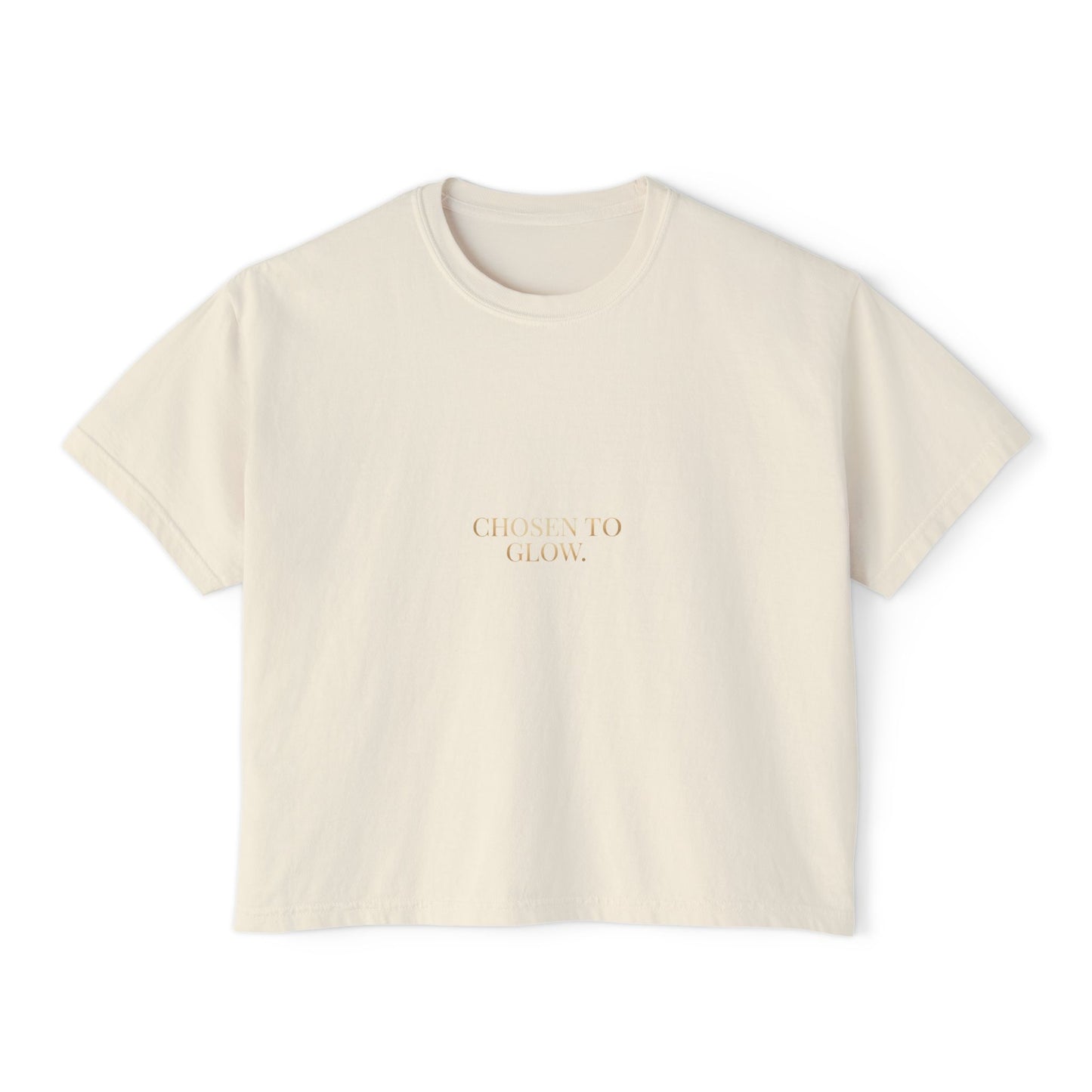 Minimalist Women's Boxy Tee — 'Carefree & Calm' Embroidered Crop T-Shirt