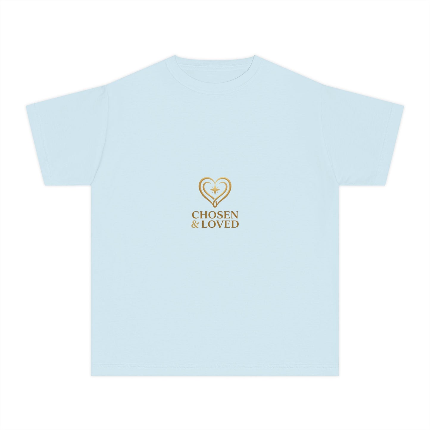 Youth Tee - "Chosen & Loved" Heart Design (Christian Inspirational)