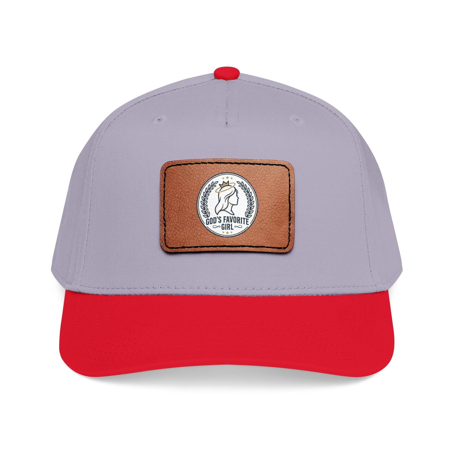 Leather Patch Baseball Cap — “God’s Favorite Girl” Vintage Logo