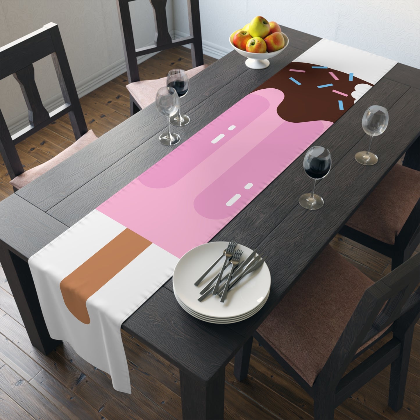 Pink Ice Pop Table Runner – Cute Popsicle Summer Dining Decor