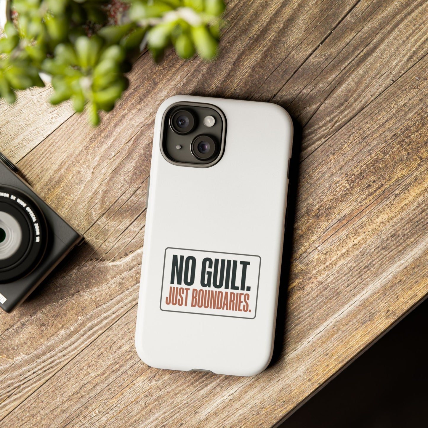 Phone Case — “No Guilt. Just Boundaries.” Motivational Protective Case