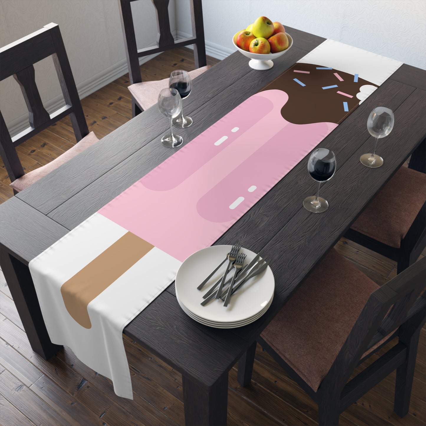 Pink Ice Pop Table Runner – Cute Popsicle Summer Dining Decor