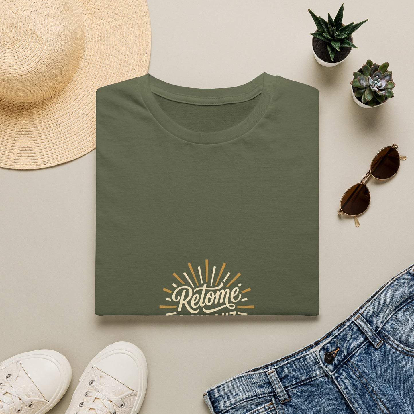 Camiseta — "Retome a sua luz" (Estampa Sunburst)