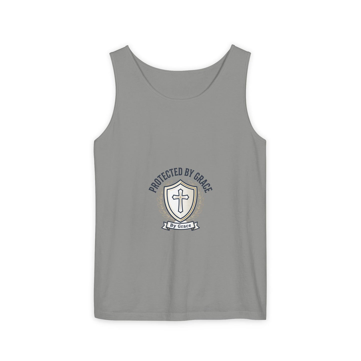 Protected by Grace Cross Tank Top — Christian Faith Graphic