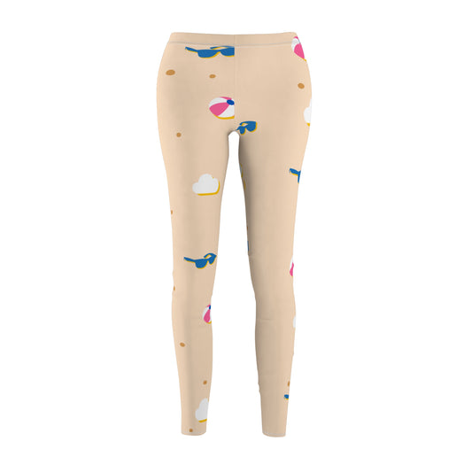 Beach Ball & Sunglasses Leggings — Women’s Summer Casual AOP Leggings