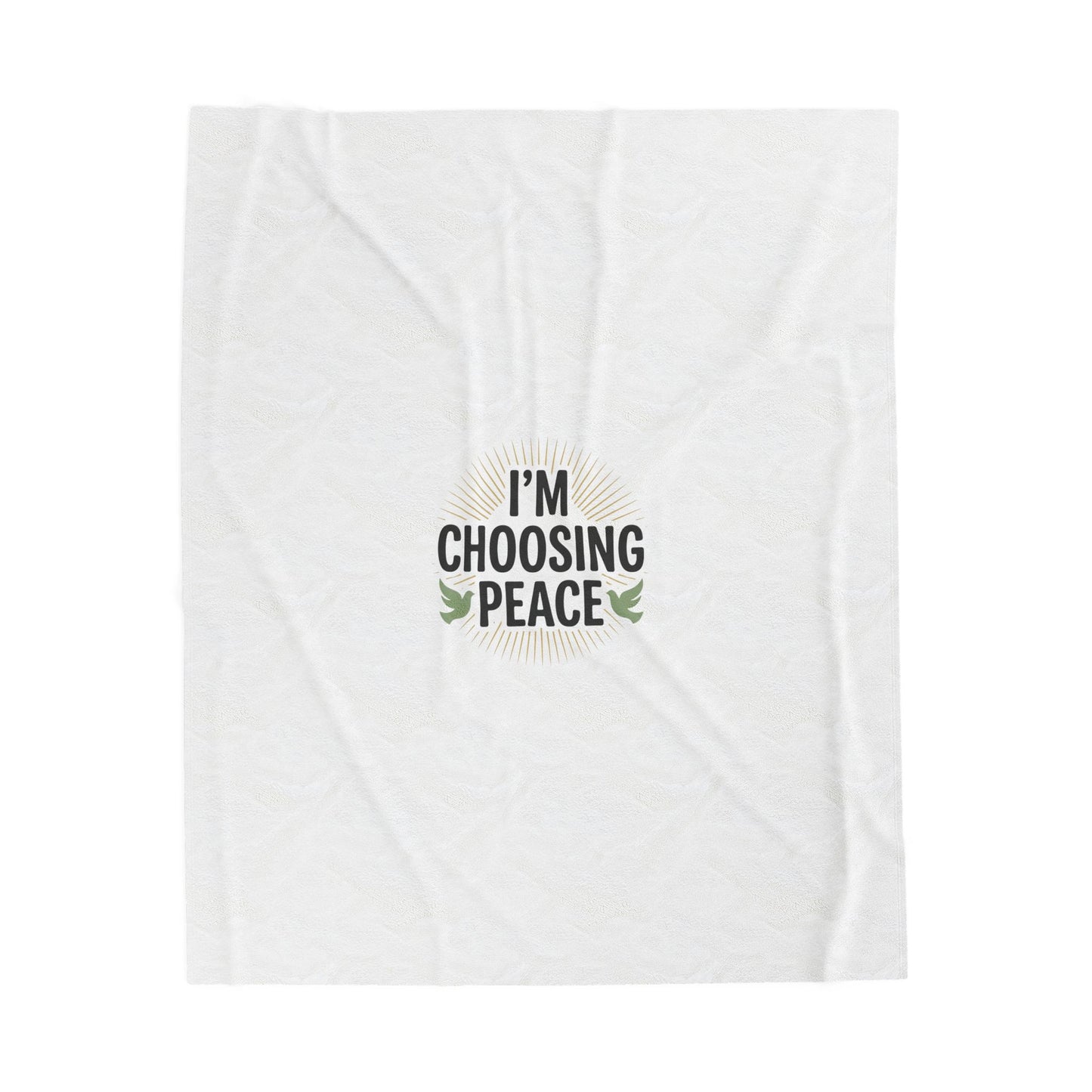 Velveteen Plush Blanket — “I’m Choosing Peace” Cozy Throw for Mindfulness & Gifts