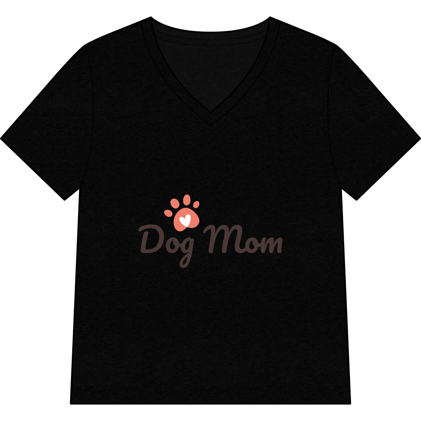 Dog Mom V-Neck Tee — Cute Paw Print Graphic for Pet Lovers