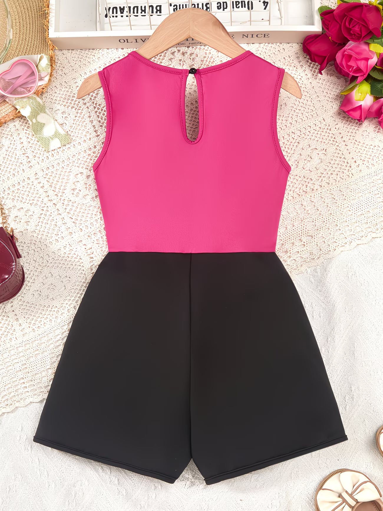 Girls’ Sequin Trim Vest Romper Shorts | Casual & Dressy Spring/Summer Outfit