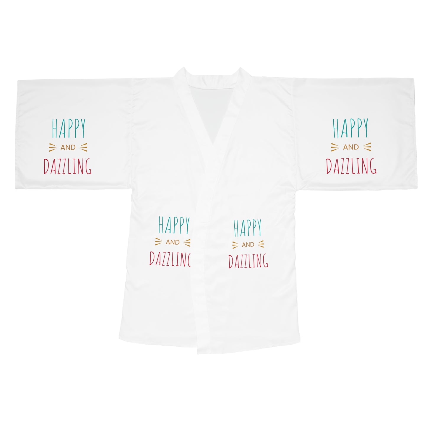 Kimono Robe — "Happy and Dazzling" Lightweight Long-Sleeve Lounge Wrap