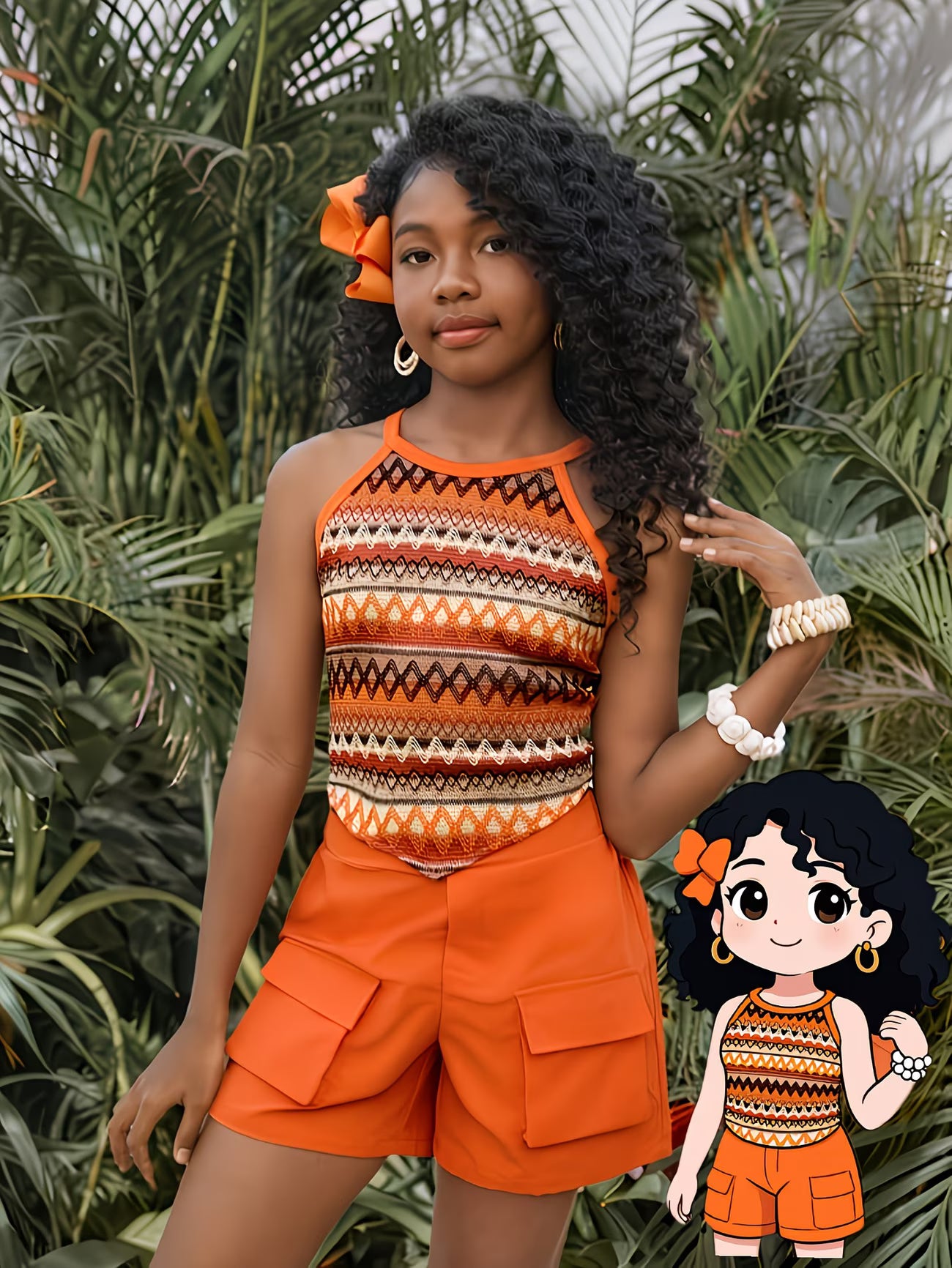 Tropical Breeze™ 2-Piece Summer Set | Asymmetrical Cami & Cargo Shorts Outfit for Women