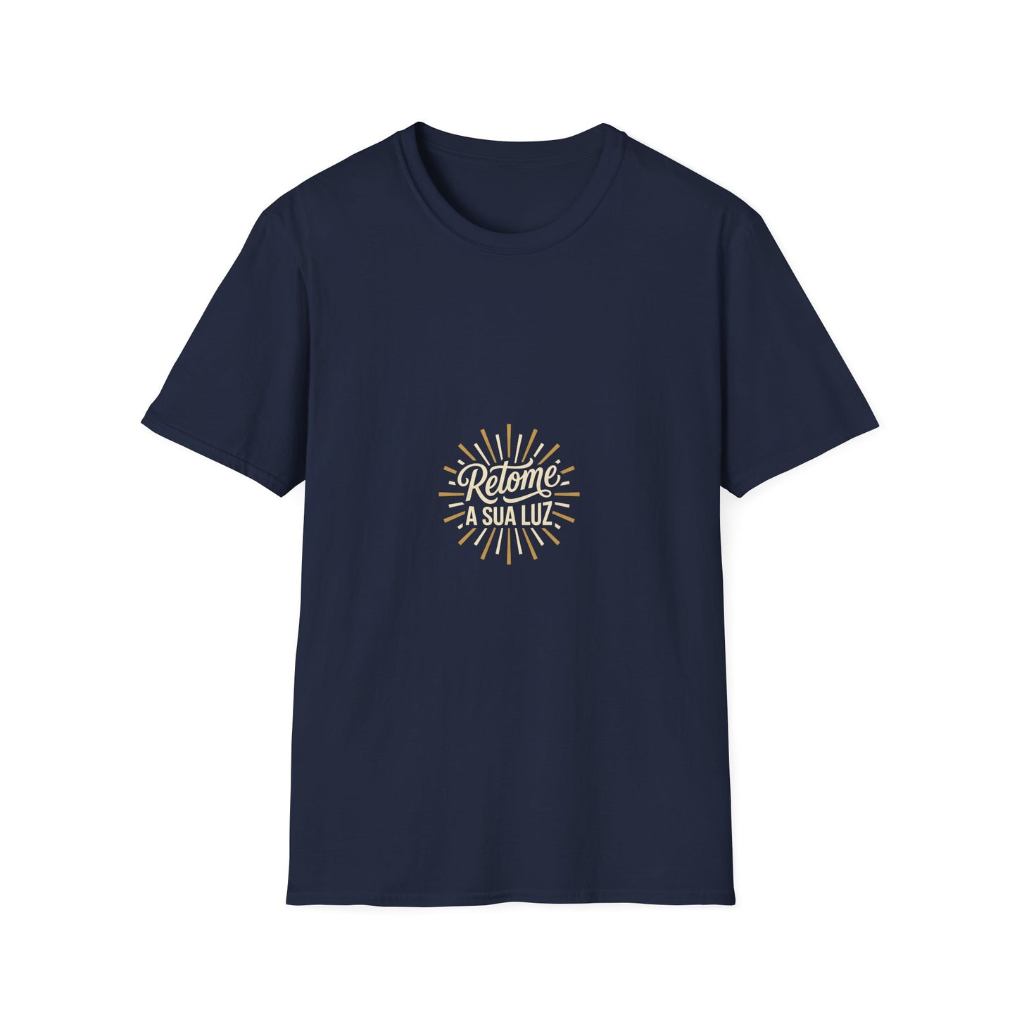 Camiseta — "Retome a sua luz" (Estampa Sunburst)