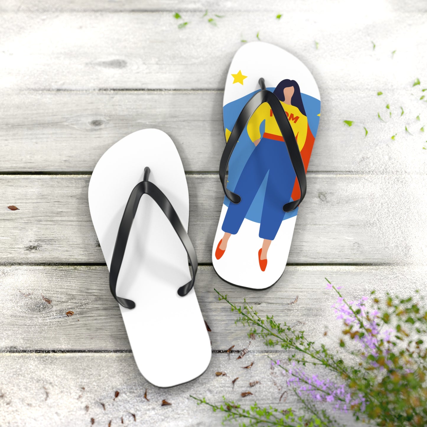 Supermom Graphic Flip Flops – Women’s Casual Summer Sandals