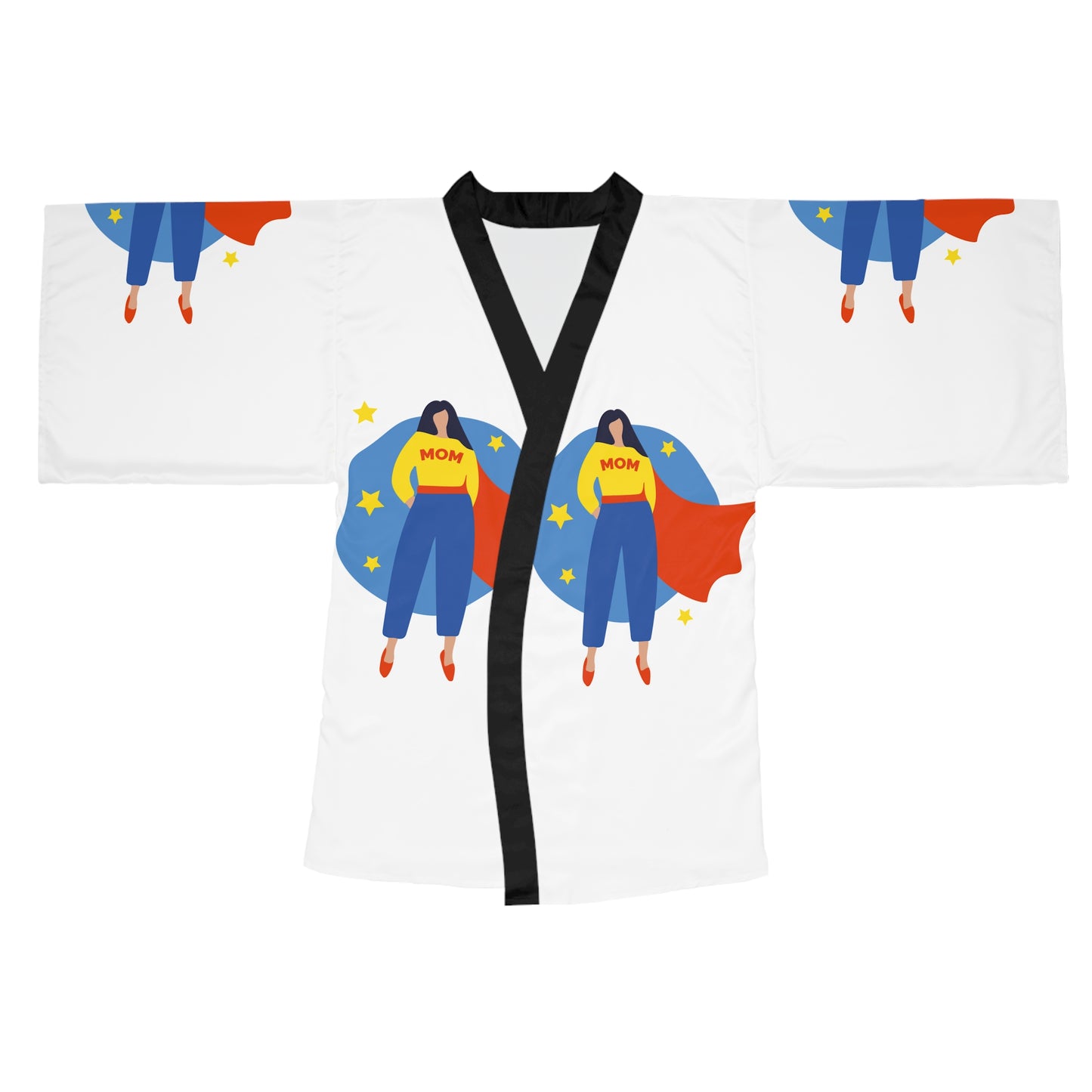 Kimono Robe - Super Mom Graphic Long Sleeve Robe