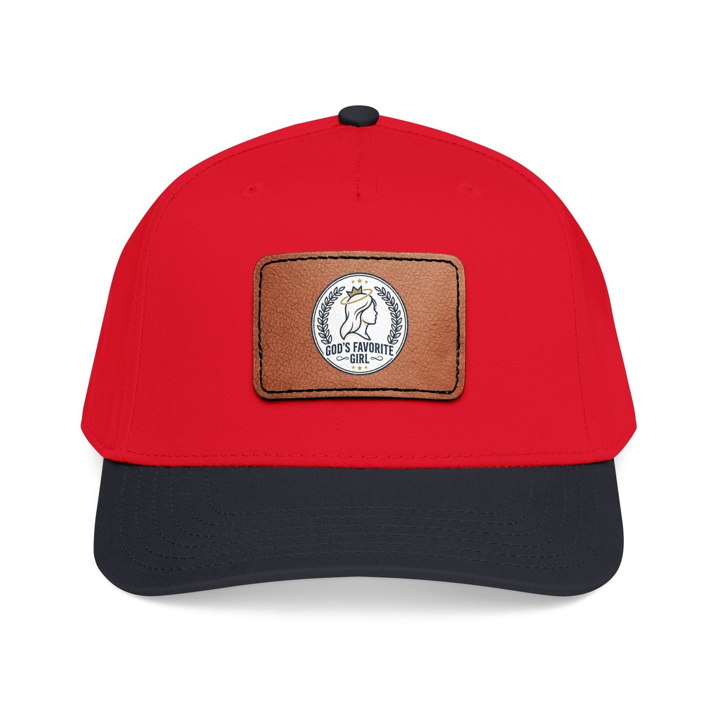 Leather Patch Baseball Cap — “God’s Favorite Girl” Vintage Logo