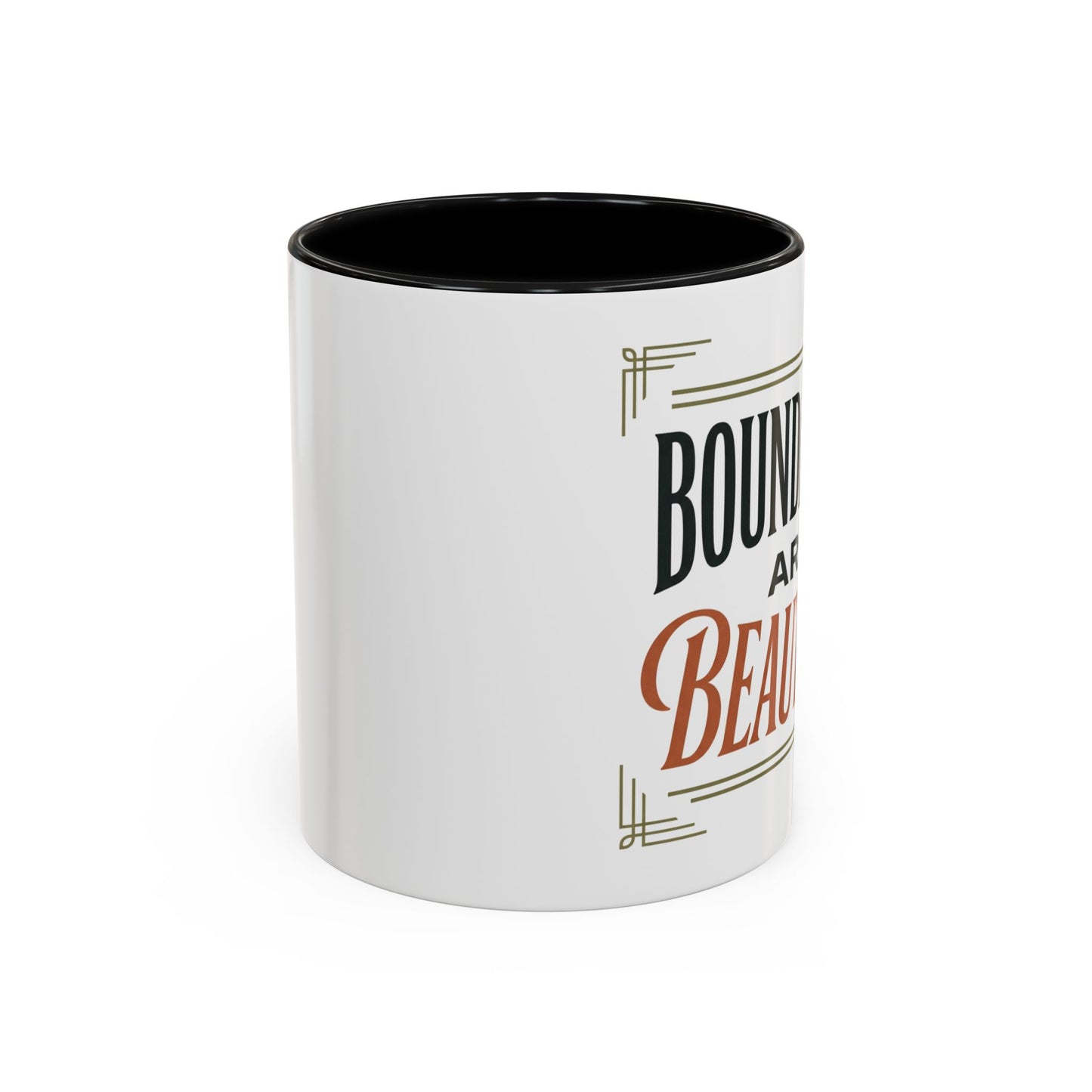 Boundaries Are Beautiful Accent Coffee Mug — Inspirational Self-Care Coffee Cup (11/15oz)