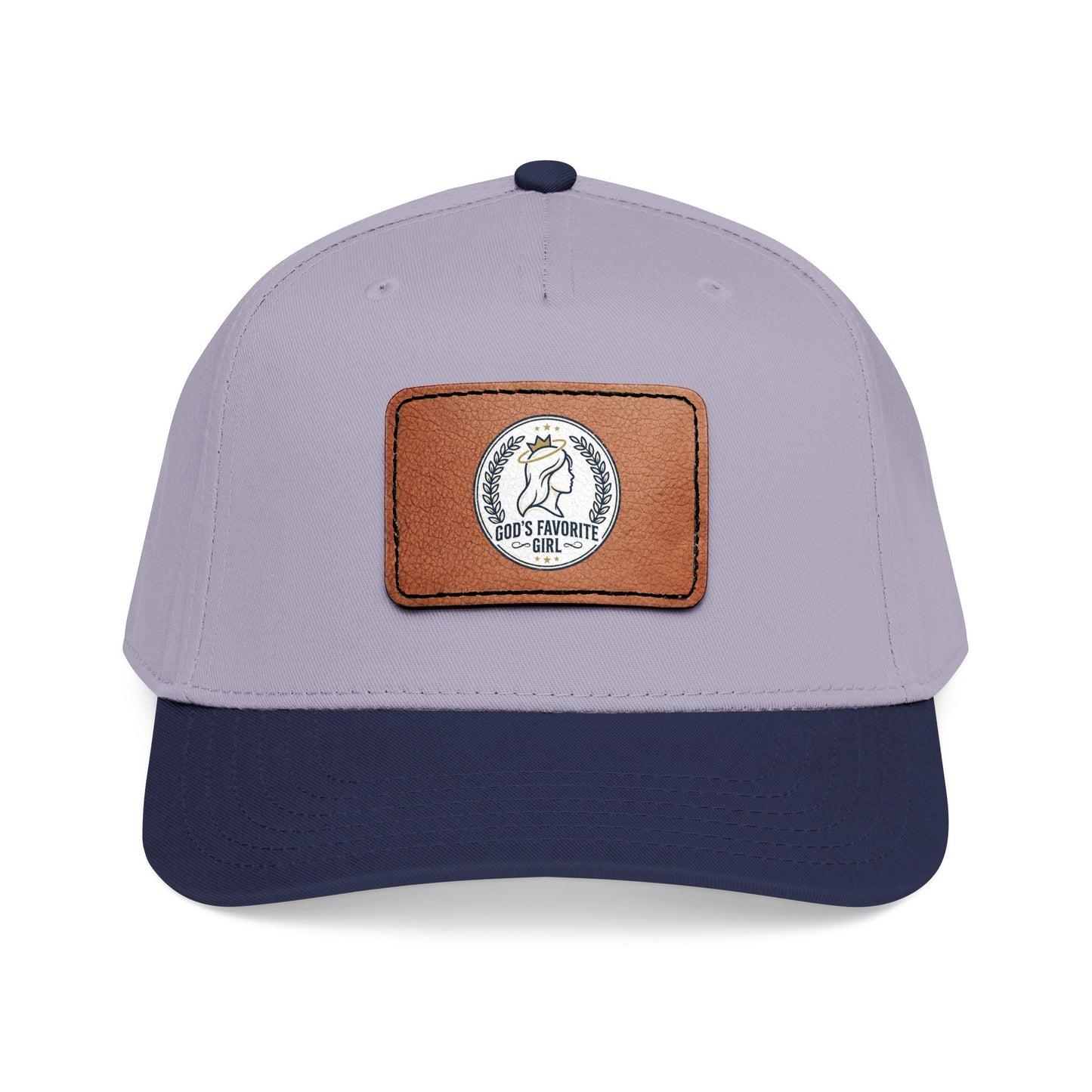 Leather Patch Baseball Cap — “God’s Favorite Girl” Vintage Logo