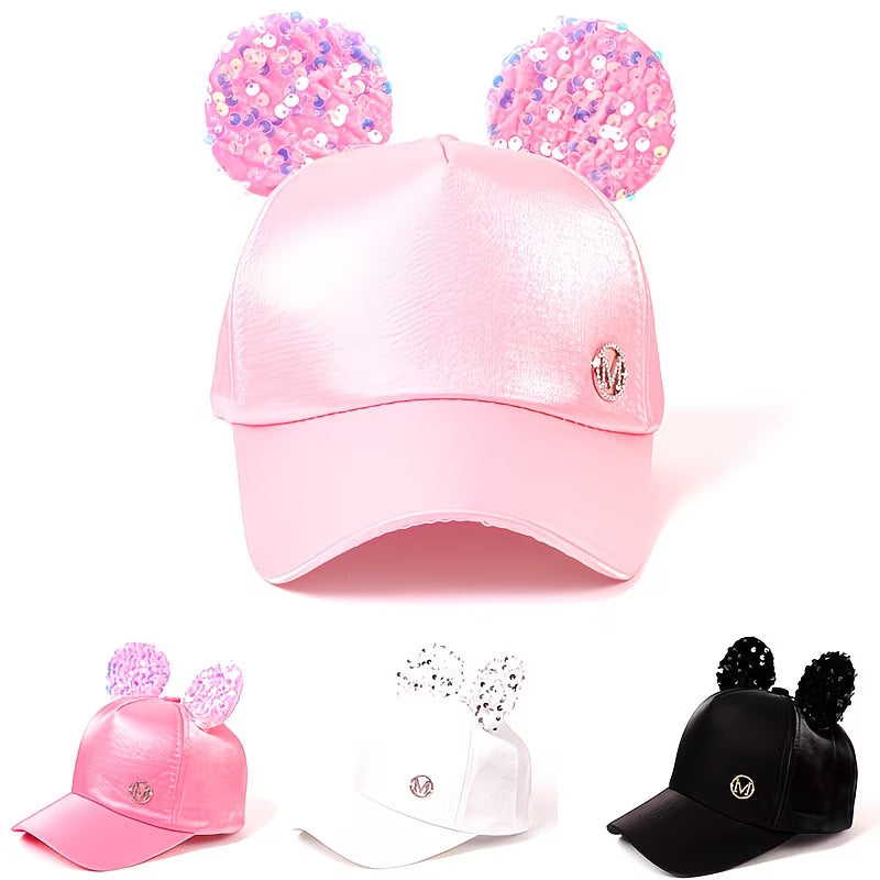 Big Ears Cartoon Sunshade Baseball Cap | Cute M Letter Adjustable Hat