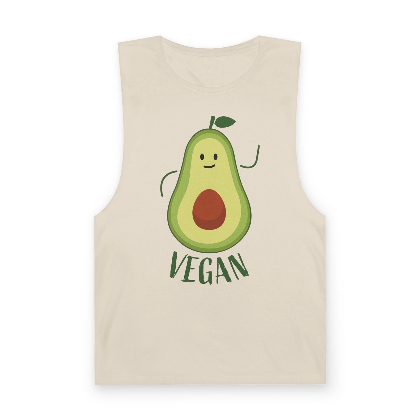 Vegan Avocado Tank Top — Cute Smiling Avocado Graphic Sleeveless Shirt