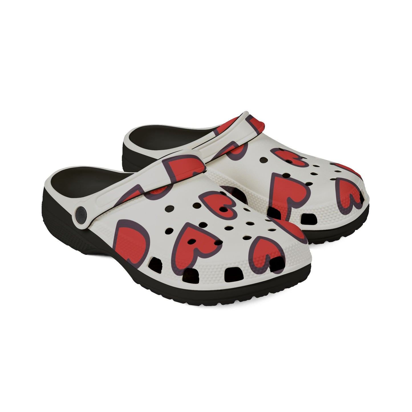 Heart Pattern EVA Foam Clogs - Lightweight Slip-On Garden Shoes
