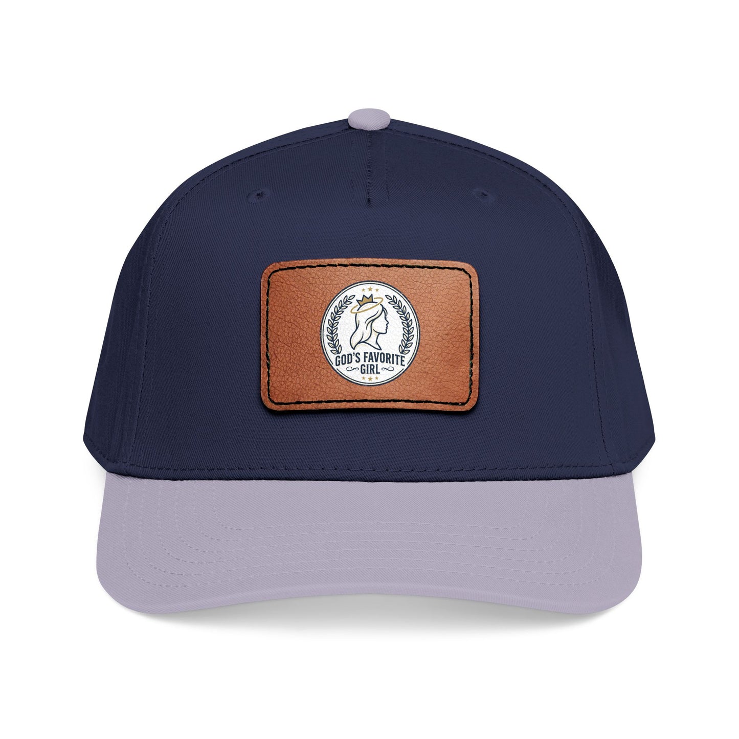 Leather Patch Baseball Cap — “God’s Favorite Girl” Vintage Logo