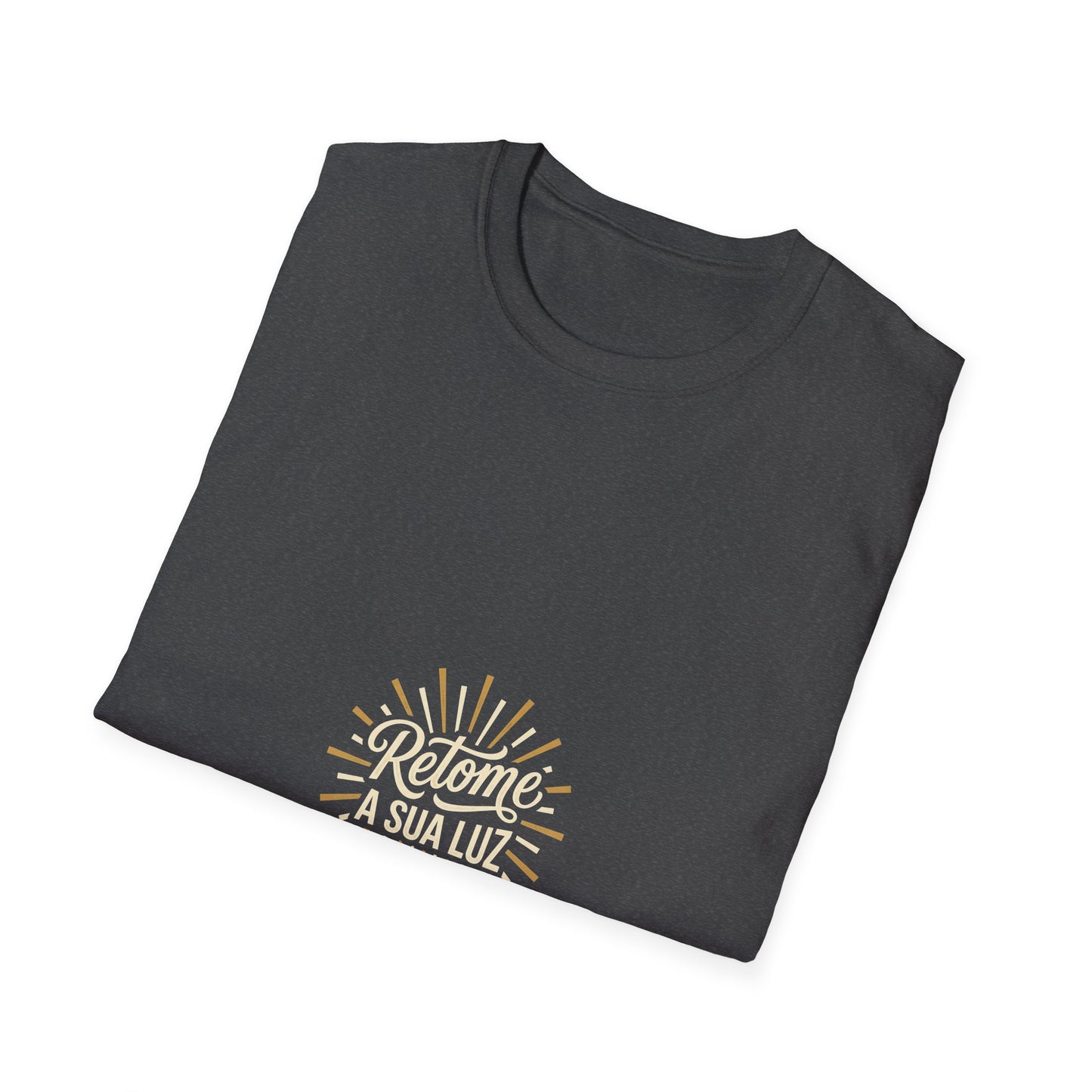 Camiseta — "Retome a sua luz" (Estampa Sunburst)