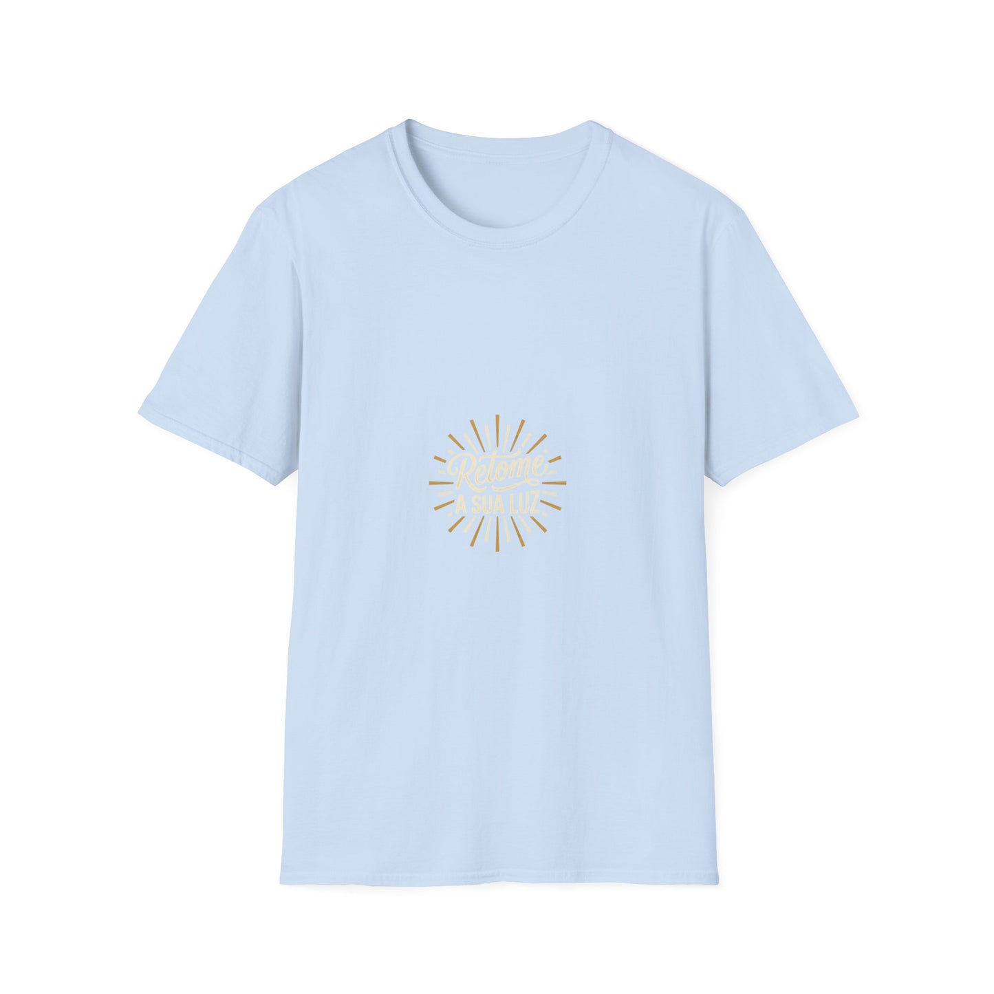 Camiseta — "Retome a sua luz" (Estampa Sunburst)