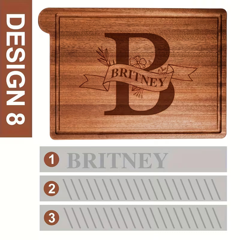 Personalized Wooden Cutting Board | Custom Engraved Kitchen Chopping Board