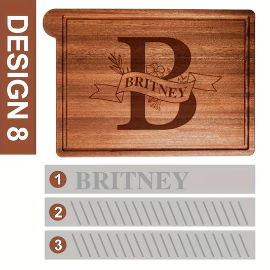 Personalized Wooden Cutting Board | Custom Engraved Kitchen Chopping Board