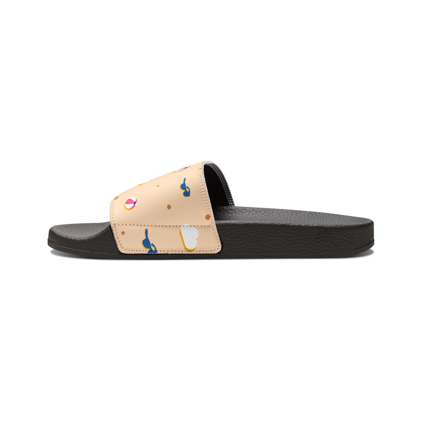Peach Beach Print Slide Sandals — Women's Removable-Strap Pool Slides