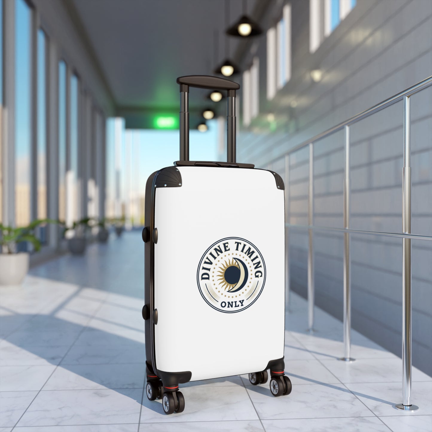 Carry-On Suitcase — 'Divine Timing Only' Moon & Sun Travel Luggage