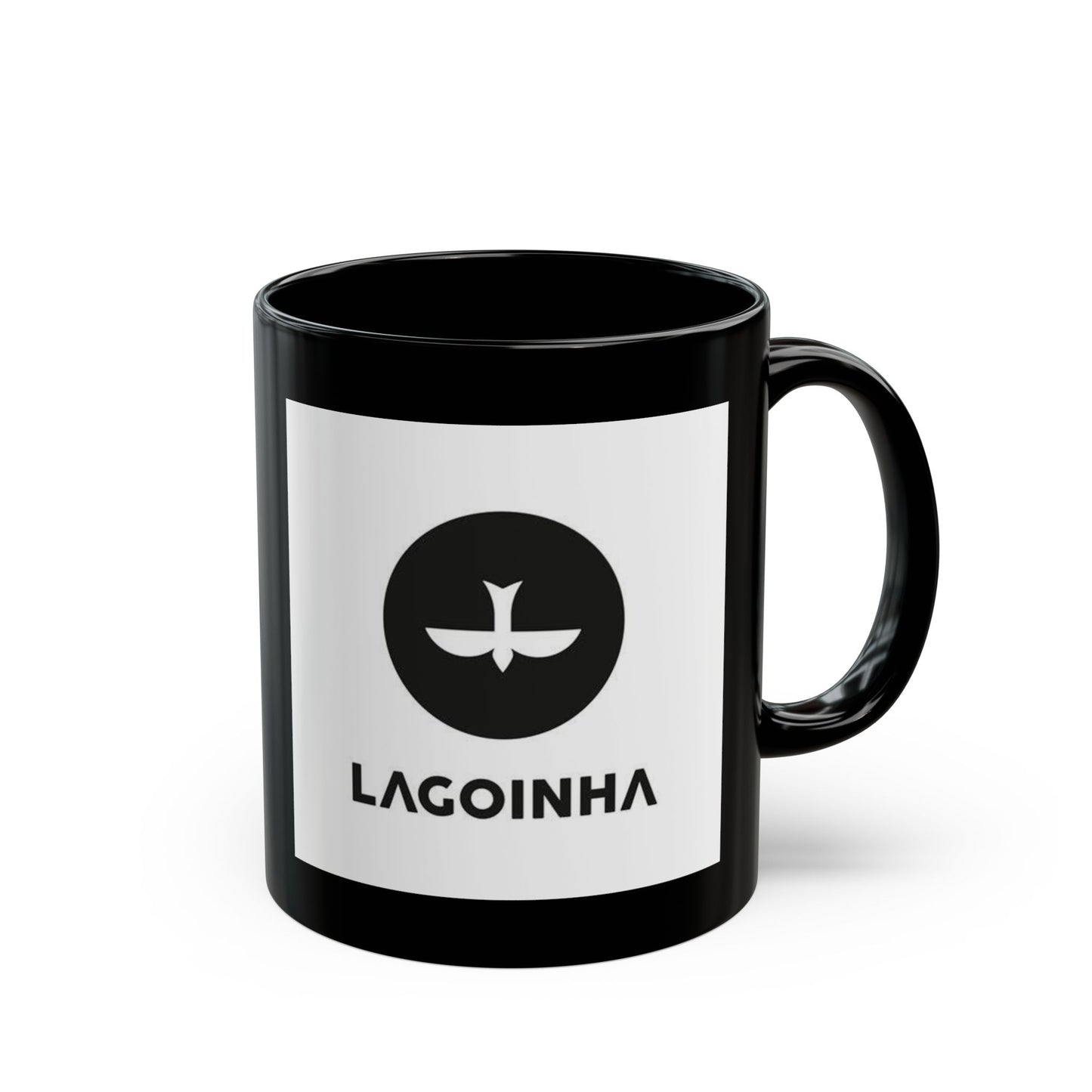Lagoinha Logo Black Ceramic Mug — 11oz & 15oz Coffee Cup