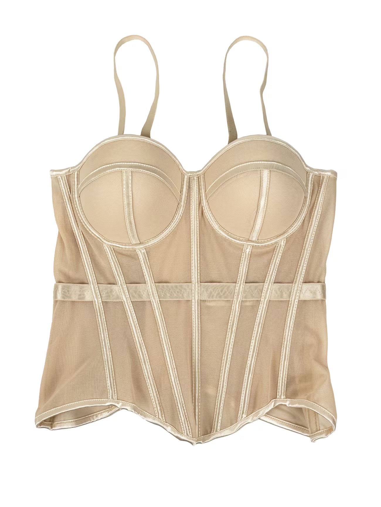LuxeMesh™ Boned Corset Top | Elegant Sheer Mesh Tube Corset for Women