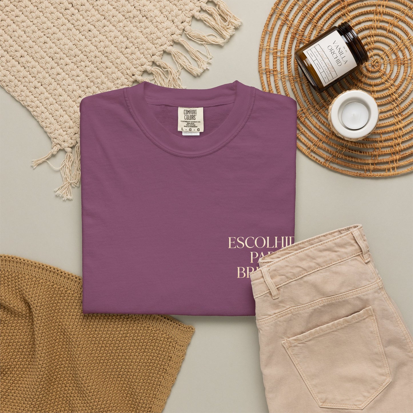 T-shirt tingida em peça "Escolhida Para Brilhar"