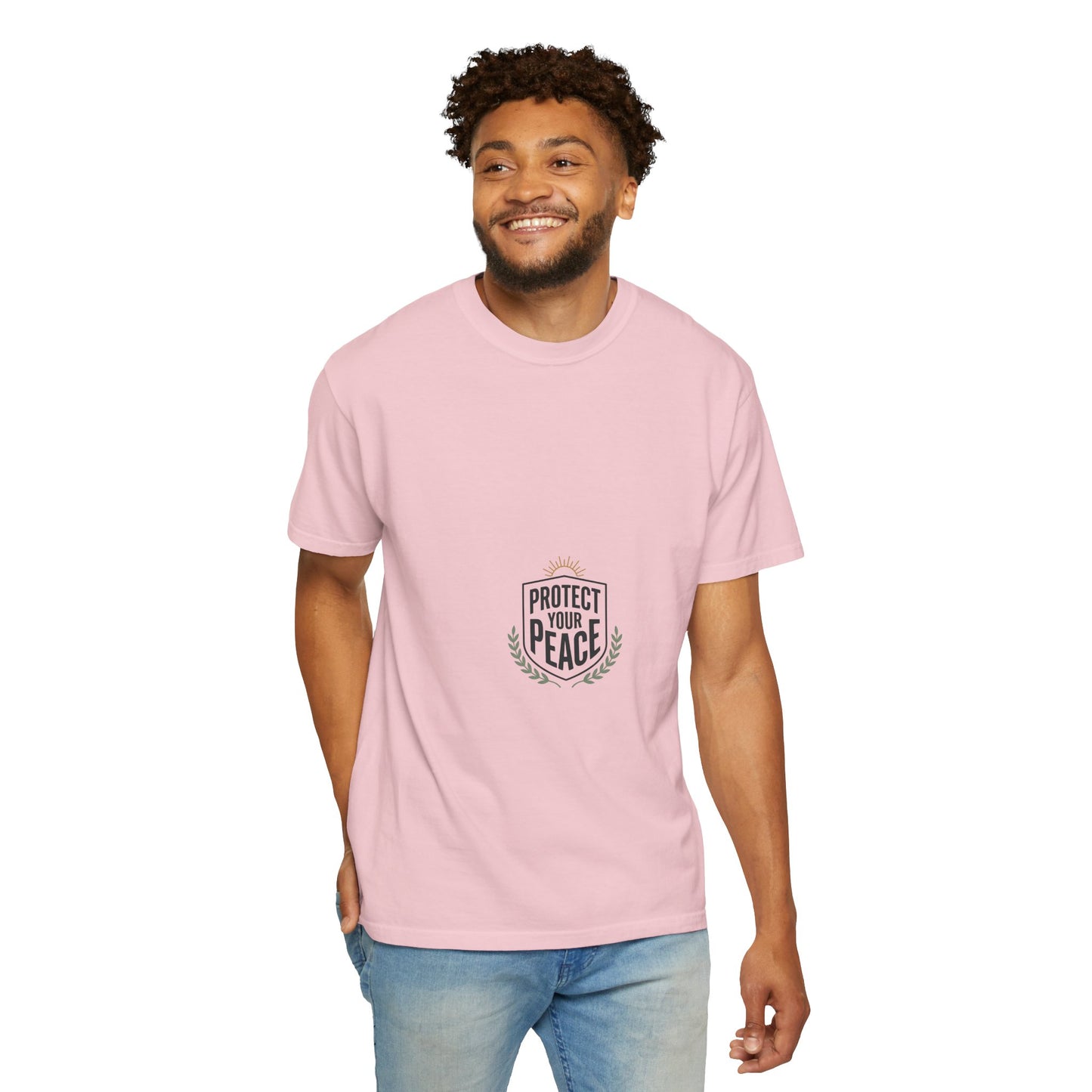 Protect Your Peace T-Shirt — Minimal Shield Graphic, Inspirational Casual Tee