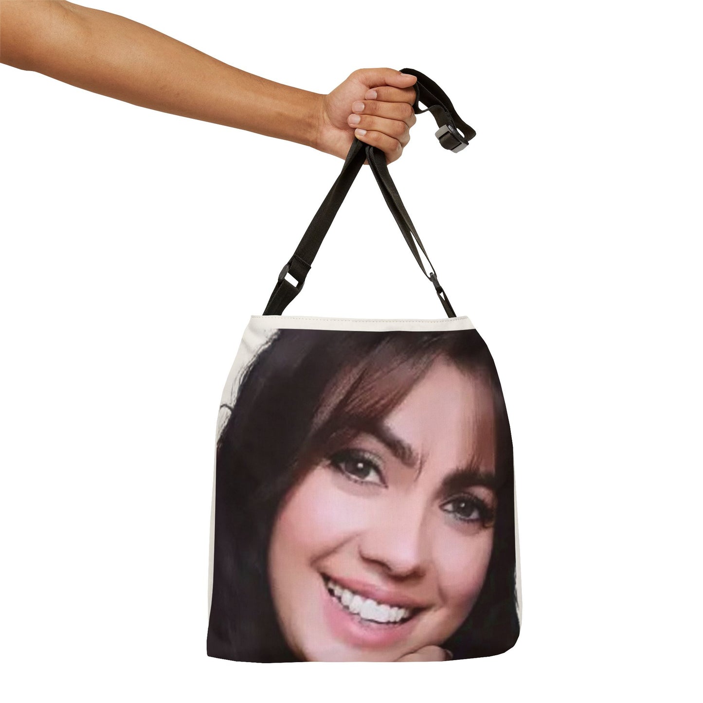 Bolsa Tote Ajustável Personalizada — Foto + Versículo “Porque Deus…” | João 3:16