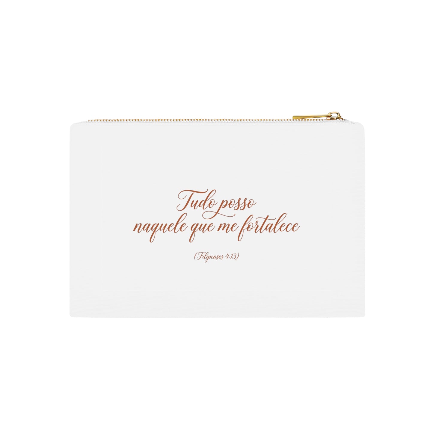 Necessaire Cristã Personalizada – "Tudo Posso Naquele Que Me Fortalece" (Filipenses 4:13)