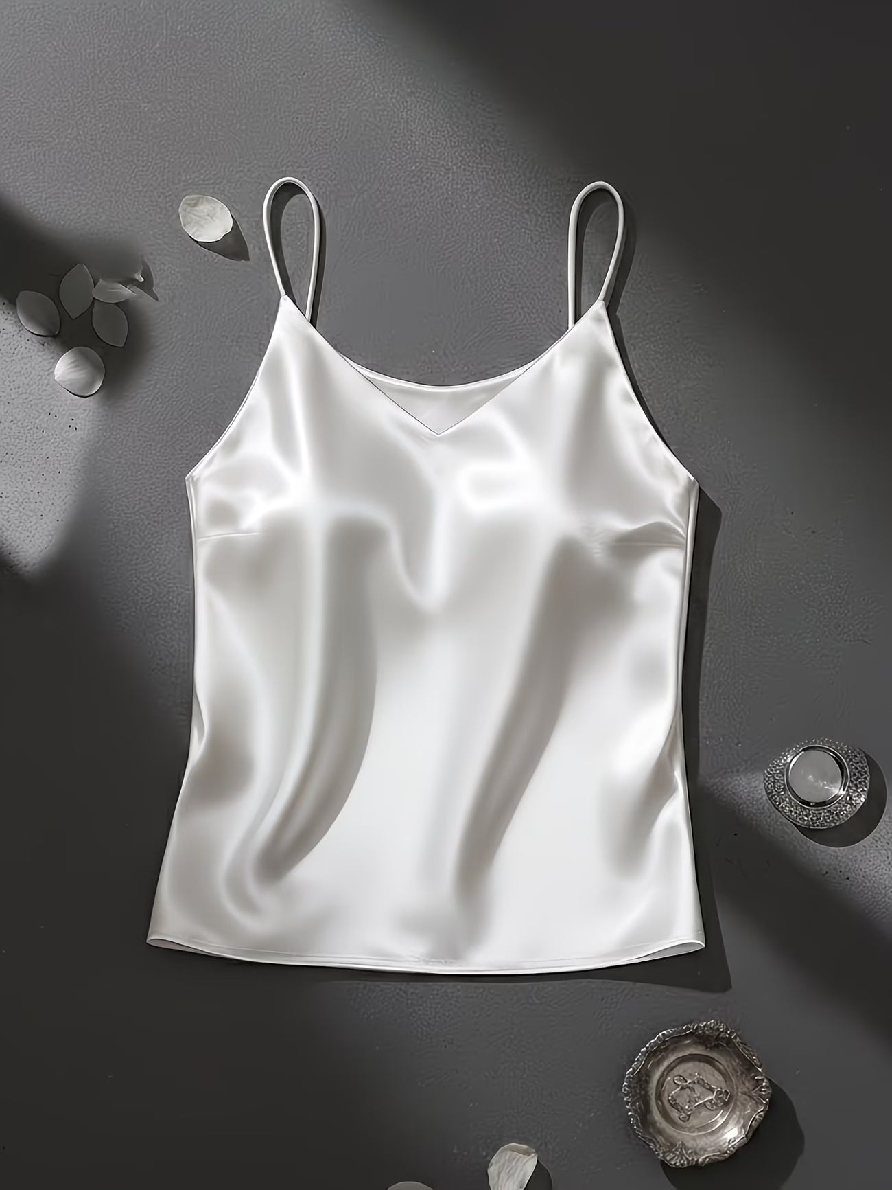 SilkMuse™ Backless Satin Camisole Top | Elegant Solid Color Blazer Base Layer Tank