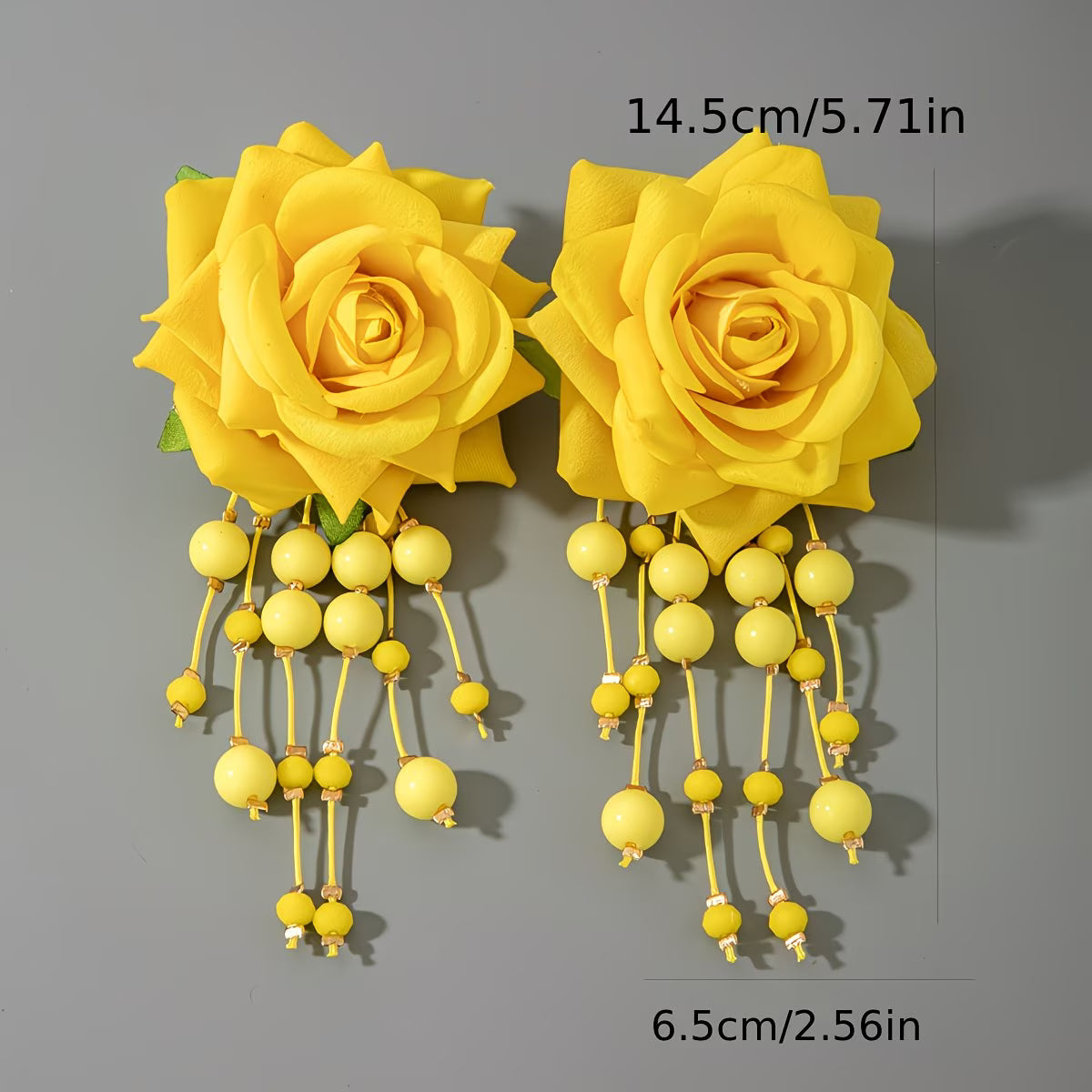 RoséCharm™ Faux Rose Drop Earrings | Elegant Floral Tassel Earrings for Women