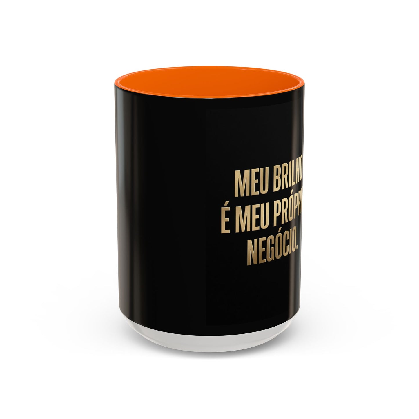 Caneca de café - Caneca inspiradora com detalhes pretos "Meu Brilho É Meu Próprio Negócio" (11/15 onças)