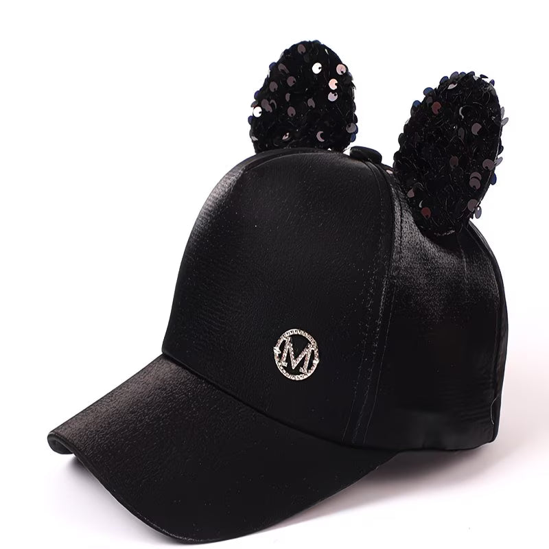Big Ears Cartoon Sunshade Baseball Cap | Cute M Letter Adjustable Hat