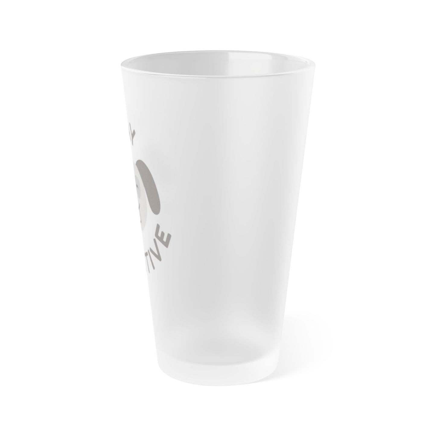 Frosted Pint Glass – “Stay Pawsitive” Cute Dog 16oz Cold Drink Glass