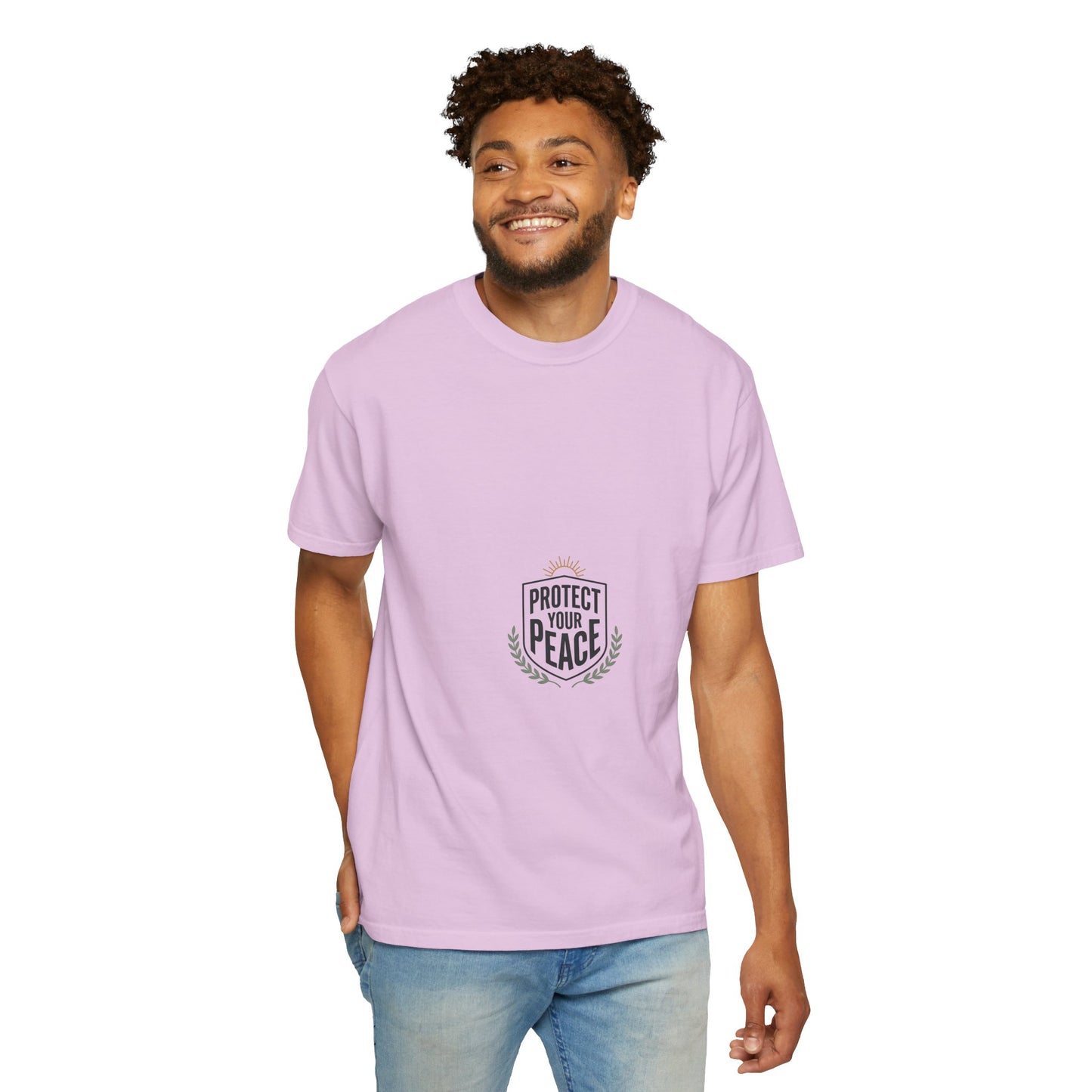 Protect Your Peace T-Shirt — Minimal Shield Graphic, Inspirational Casual Tee